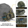 IDOGEAR Tactical Helmet Cover with Battery Pouch for M/L L/XL