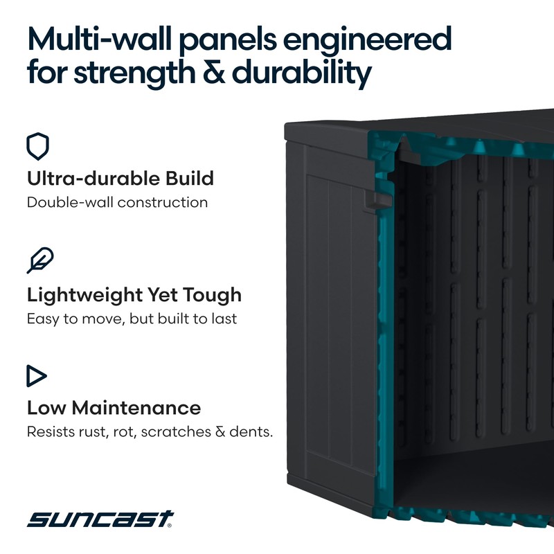 Suncast 134-Gal. Waterproof Resin Extra-Large Outdoor Patio Deck Box with