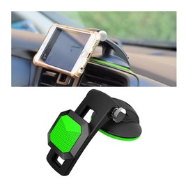 Bittwee Car Phone Holder, Magnetic Auto Phone Mount for Dashboard Windshield Screen with Flexible Base, Foldable Super Stable Compatible with 15 14 13 12 Pro Max & All Phones（Green/Suction Cup）