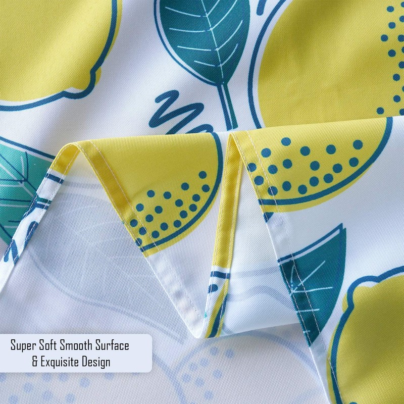 Trimming Shop Polyester Printed Tablecloth 60" x 84" Rectangular Lemon