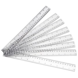SEUNMUK 48 Pieces Clear Plastic Ruler, 12 Inch / 30cm Standard and Metric Plastic Measuring Tool, Straight Ruler with Inch and Metric Measuring for Student, School, Office