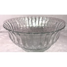 Greenbrier Glass Serving Bowl Cut Clear Vintage Style 7 1/4 Dia. x 3" Hgt-RARE-NEW-S