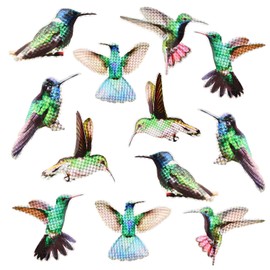 12 Pcs Fly Screen Magnets for Bird Impact Protection, Fly Screen Window Magnets Set, Decorative Fridge Magnets, Fly Screen, Magnetic Fly Screen Sticker Pack