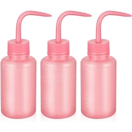 Yardwe 3 Piezas Botella de Lavado de Pestañas de 150ml Color Rosa Punta de Precisión y Marcas Graduadas para Enjuague Controlado y Riego de Plantas