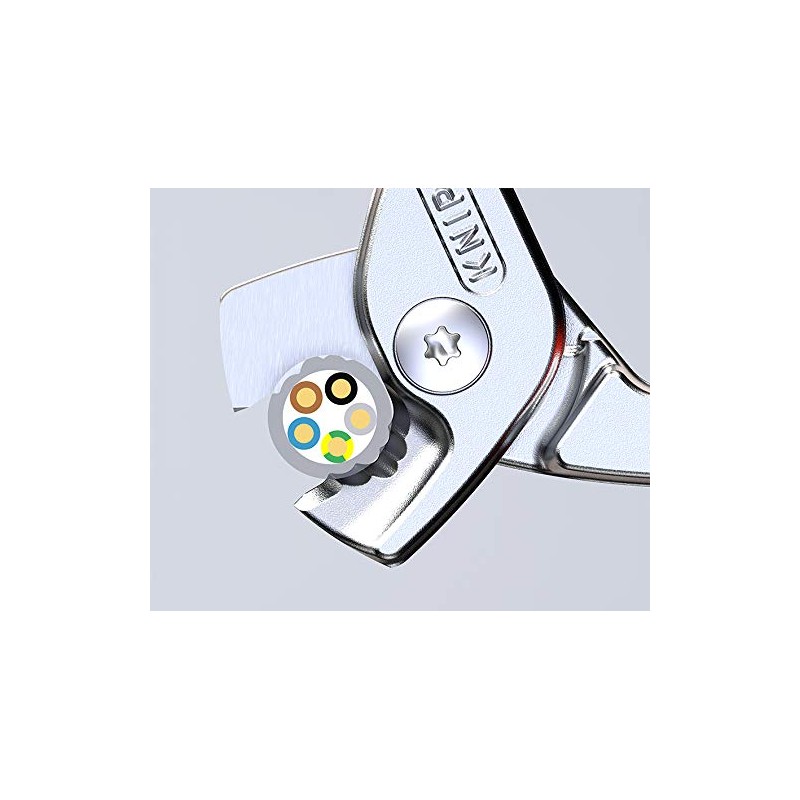 Knipex StepCut Cable Shears burnished, plastic coated 160 mm 95