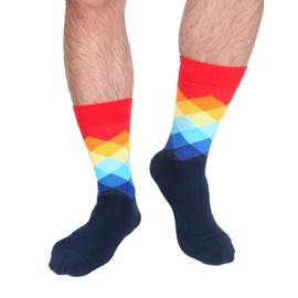 Mens Dress Socks Casual Crew Funny Sock Colorful Novelty Cotton Socks for Men, 6pair Fun Collection