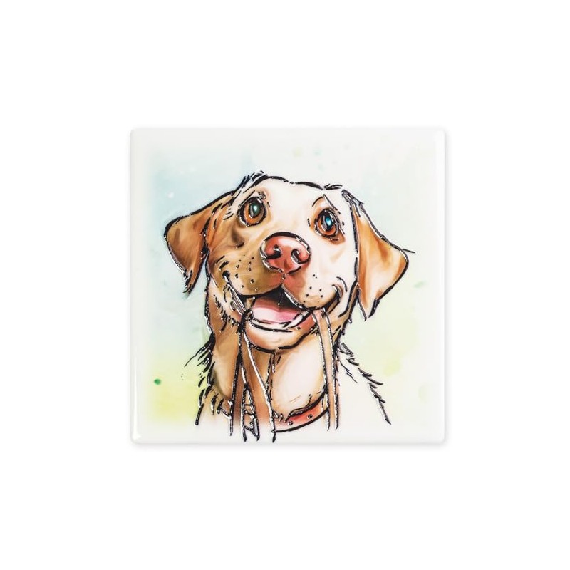 Art of Arora Yellow Labrador Ceramic Coaster 10cm x 10cm
