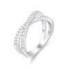 SILVERNANA Moissanite Criss Cross Wedding Band for Women Sterling Silver