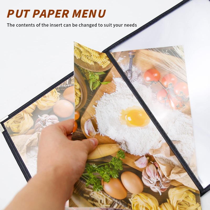 Hoypeyfiy 2 Pack A4 Menu Covers, 6 Page 12 View