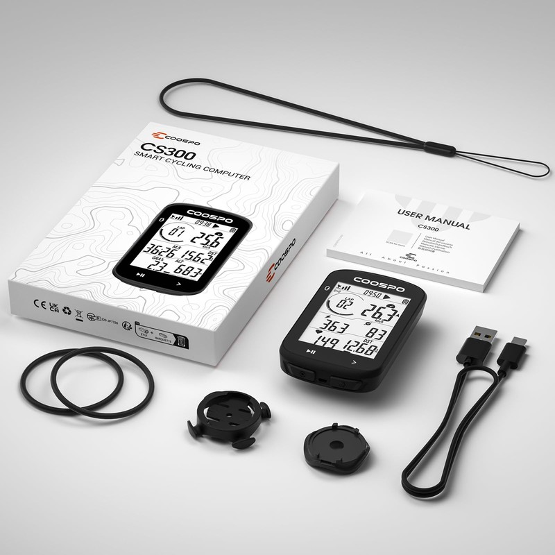 COOSPO CS300 Cycle Computer, GPS, Cyon, Wireless, Bicycle Speedometer, Road