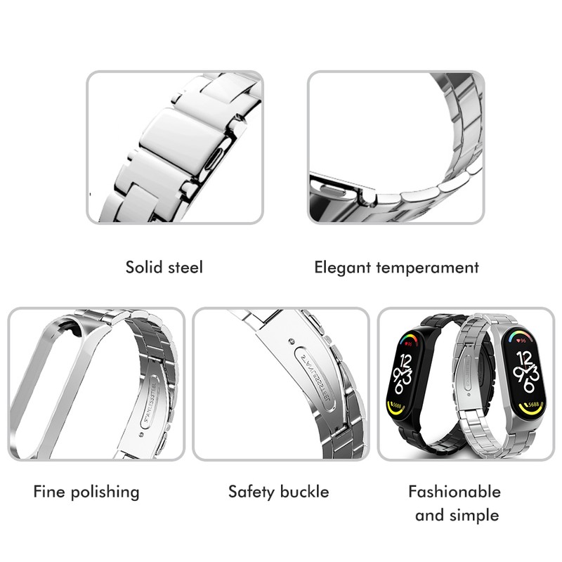 Replacement Wristbands Compatible for Xiaomi Band 7 Metal Straps Waterproof
