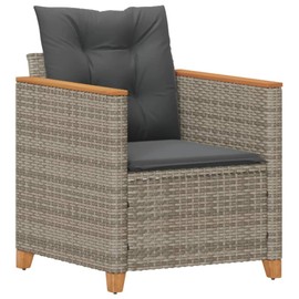 SVRCK Outdoor Comfort with Stylish Gray Patio Chair, Durable Rattan and Cushions for Relaxing in Your Garden