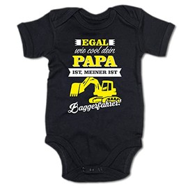 G-graphics 250.0882 Baby Bodysuit "Egal wie cool dein Papa ist, meiner ist Baggerfahrer!, black