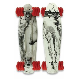 Shark Wheel 22.5” Plastic Cruiser Skateboard, Complete with Blue 60mm Shark Wheels (Black Tide)