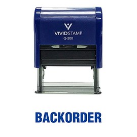 BackOrder Self Inking Rubber Stamp (Blue Ink) - Medium
