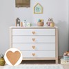 MOROBOR 6PS Heart Shaped Wooden Knobs Single Hole Beech Wood