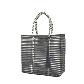 [Uniqute] Mercado Bag, Large, Mexico, Handmade, Kingham_Black x Cream