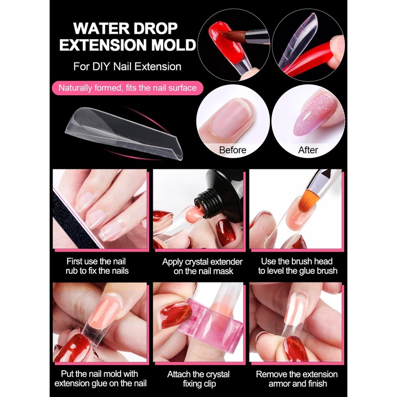 EBANKU 120 PCS Clear Matte Dual Nail Forms System Coffin