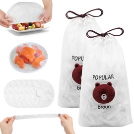 Pack of 200 Food Storage Bags, Plastic Food Covers, Sealing Bags, Food Cover, Elastic Sealing Bags, Reusable Food Cover
