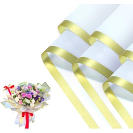BEALIFOUAM 20 Sheets Flower Wrapping Paper, Waterproof White Gold Gift Wrap Paper for Wedding Party, Florist Supplies Packaging for Bridal Bouquets, Birthday Gift DIY and Graduation