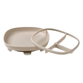 b.Box 2 in 1 Suction Plate | Strong Suction Base | Removable Divider to Age up | Grows with Your Child | Curved Sides for Easy scooping | Dishwasher Safe | from 6m+