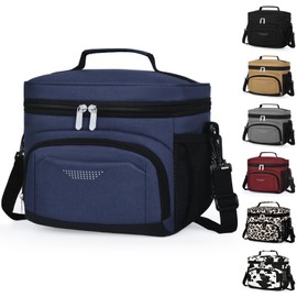 Vankor Insulated Lunch Bag for Men Women, Reusable Lunch Box Leakproof Cooler Lunch Tote Bag with Adjustable Shoulder Strap for Work Office Picnic Beach Travel, Blue