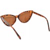 OWL LEOPARD PATTERN CAT EYE SUNGLASSES BROWN LENS ANIMAL PRINT