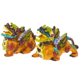 Fengshuisale Feng Shui Resin Colorful Pi Yao/Pixiu Statue W Red String Bracelet D1059