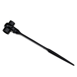 Hexagon Scaffold Podger Ratchet Spanner Ratcheting Socket Wrench Tool 19mm/22mm (Black)