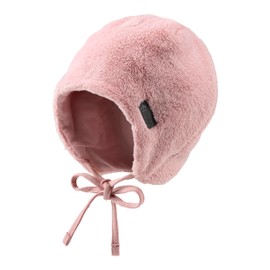 Sterntaler Teddy Fleece Hat - Unisex Baby Hat with Cut Ear Flaps and Tie Band, Matt Pink