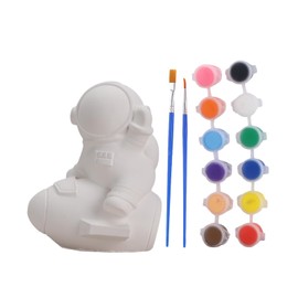 Unidos 2 Pack Piggy Bank for Kids and Adults Craft Painting Piggy Bank Coin Saver Money Jar Indestructible Money Box Astronaut Gypsum Sculpture with Desktop Ornament