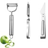 Stainless Steel Vegetable Peeler Set For Kitchen, 3 Piece, Silver,