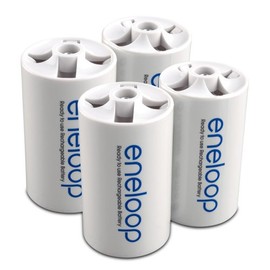 eneloop SEC-DSPACER4PK D Size Spacers with AA Battery Cells
