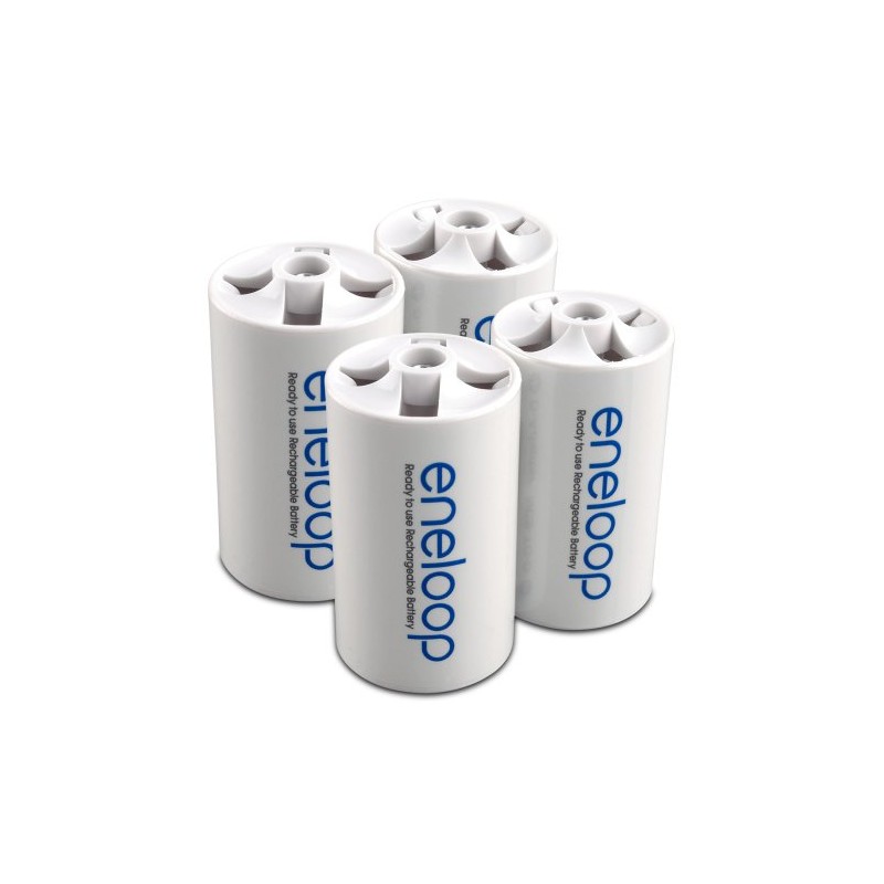eneloop SEC-DSPACER4PK D Size Spacers with AA Battery Cells