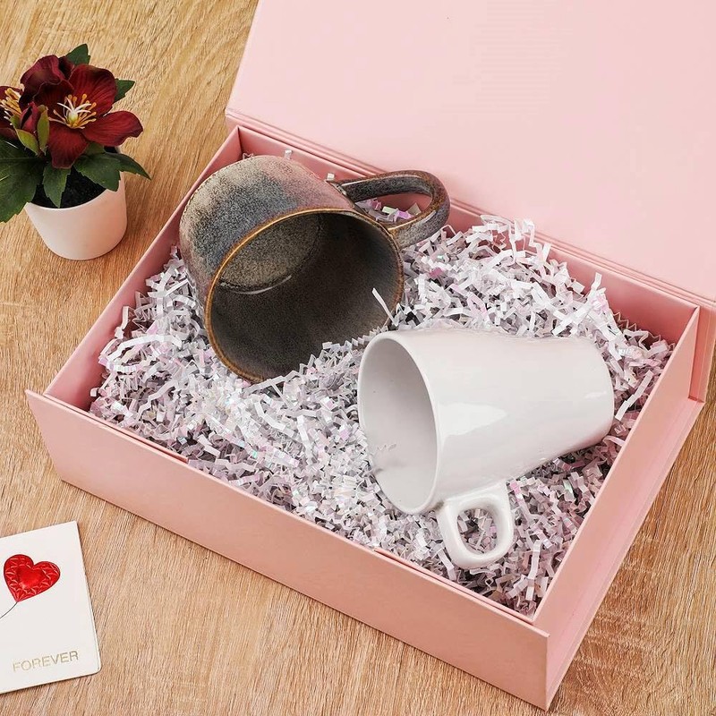 PLINJOY Pink Gift Box for Presents 10.8x7.5x3.5 Inches Magnetic Gift