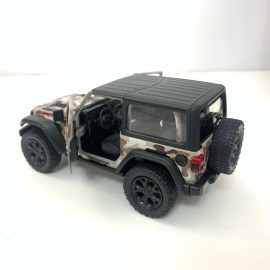 Kinsmart Jeep Wrangler Rubicon Camo, Camouflage Edition, Diecast Model Toy Car, 5'', 1:34 - Brown