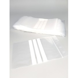 100 Pack of 3 White Stripe Zip Bags 50 Micron (220mm x 280mm)