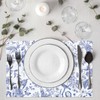 JarThenaAMCS 50 Sheets Blue White Floral Paper Placemats Chinoiserie Flower