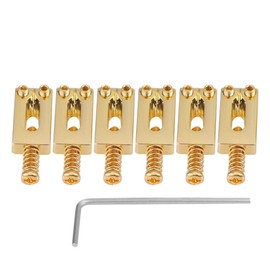 6 Pcs Electric Guitar Tremolo Saddles Bridge for Electric Guitar Replacement with Wrench(Gold) Performance Accessory Musical Instrument Accessories