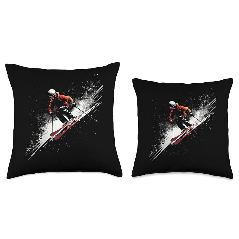 Freestyle Skier Throw Pillow