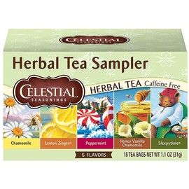 Celestial Seasonings Herbal Tea Sampler with 5 Flavors 18 ea ( Pack of 6)