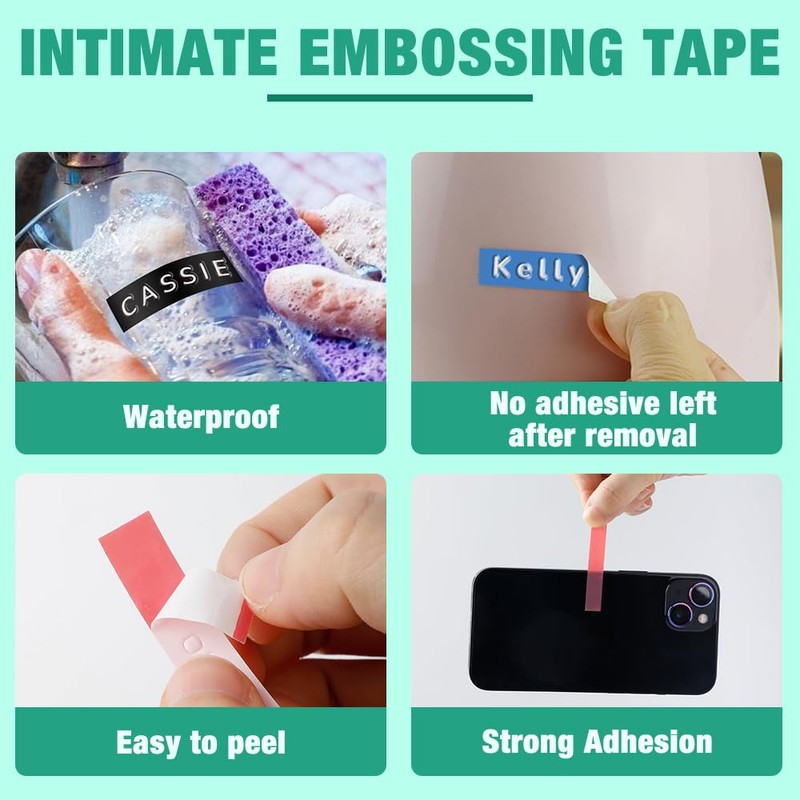 Foreverup Embossing Device 3D, Retro Labelling Device with 6 Rolls