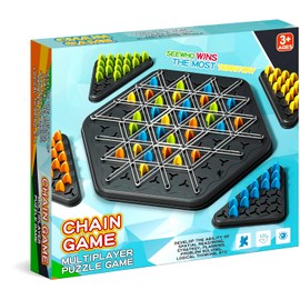 Chain Triangle Game, 2 Player Triangle Games, Triggle Rubber Chess Board Games for 2 Players, Triggle Board Game with Rubber Band