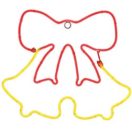 Holiday Wonderland Dsnxmdg0234 Led Neon Flex Christmas Double Bell, Red & Gold