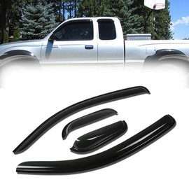 Deebior TY4P07 Side Window Wind Deflector,4pcs Outside Mount Tape-On Nice Sun Rain Guards Set,window Visor fit for 2005-2015 Toyota Tacoma Extended Cab (Access Cab) Pickup