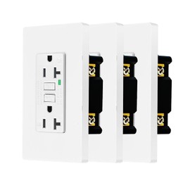 NineLeaf 20Amp GFCI Outlet Receptacles,Weather-Resistant(WR) with LED Indicator, Decorative Wall Plates and Screws Included, ETL Certified, White,3pk