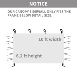 MOQI 10x10 ft Sidewall for Canopy Tent Sunwall for Pop Up Canopy Tent with Straight Leg, 1 Pack Sidewall Only (Beige)