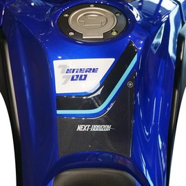 labelbike - 3D Sticker Motorcycle Tank Pad Decoration and Protection Made of Resin Compatible with Yamaha Tenere 700 2025 - Colour Blue