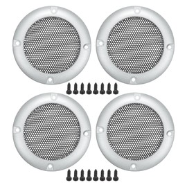 ACROPIX Universal 2" Car Speaker Grills Cover Mesh Round 2 Inch Audio Speaker Subwoofer Guard Protector Case with Screws Iron Silver Tone Black - Pack of 4