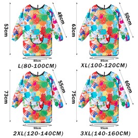 COSBERY Painting Apron School 1st Class Painting Apron Children with Big Pockets, Adjustable Strap, Waterproof, Painting Coat Children 7-12 Years for School Art Painting Cooking Girls Boys, L (80-100